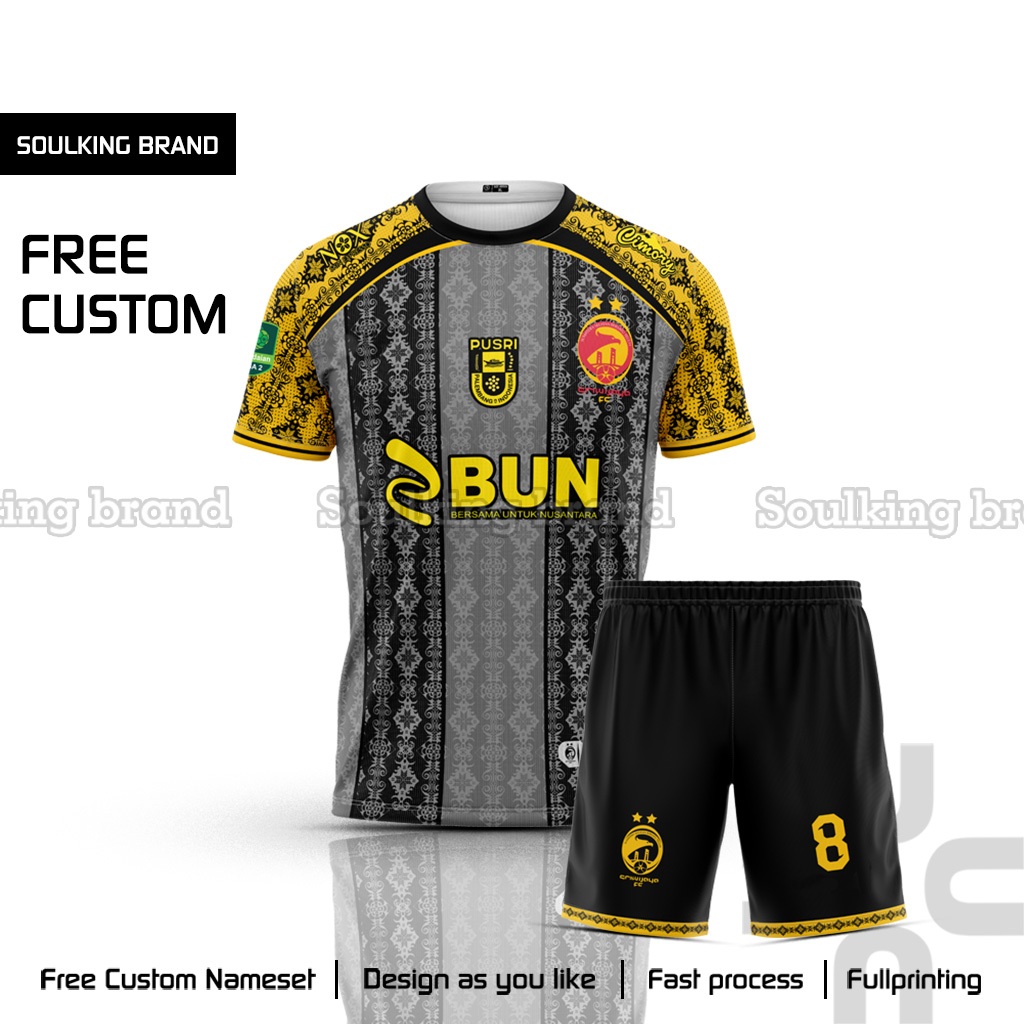 Baju Bola Sriwijaya Fc 2024 Third Liga 2 Indonesia Free Custom Nama Terbaru Warna Hitam Merah