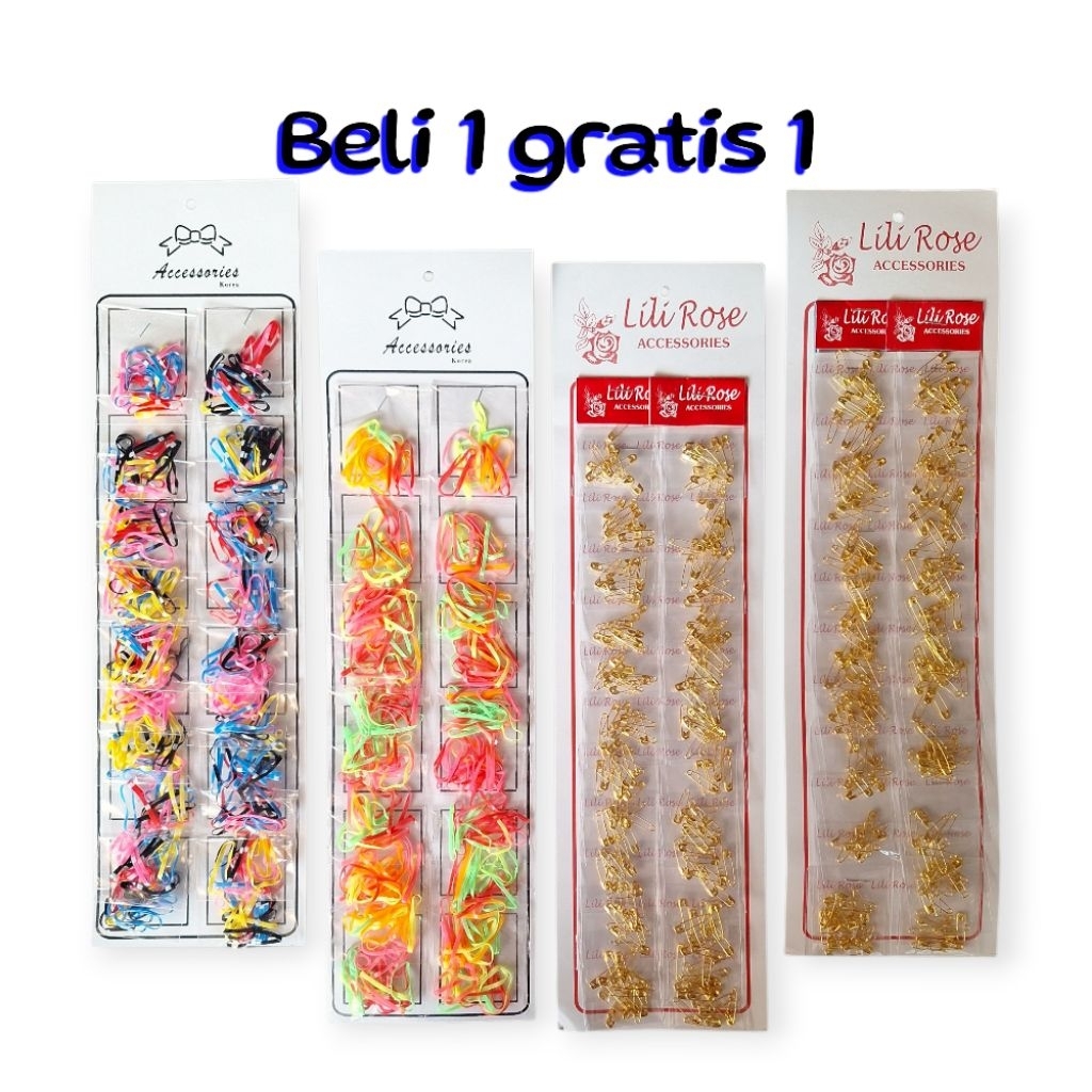 Beli 1 Gratis 1 Tali Rambut JEPANG/Karet Jepang/Ikat Rambut/Kuncir Peniti Aksesoris/Peniti Hijab