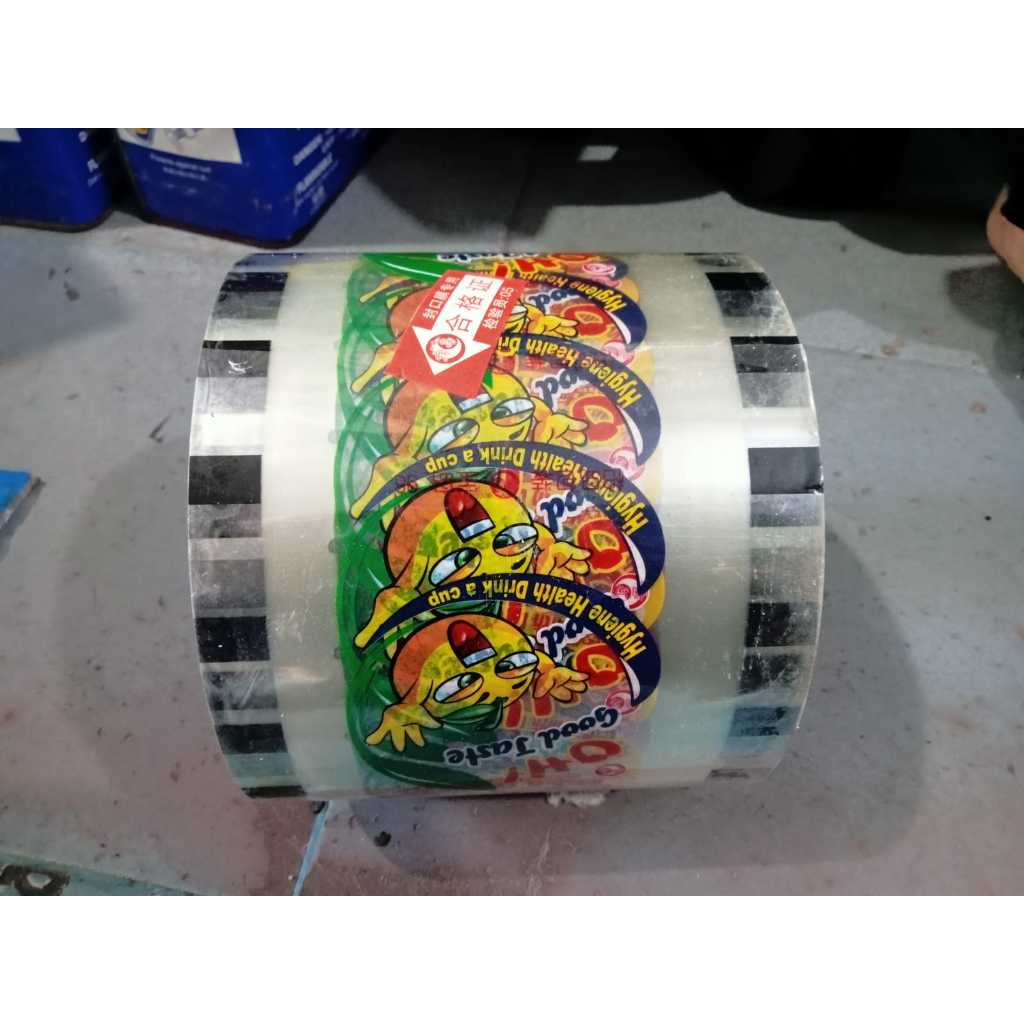 Plastik cup sealer/seal cup plastik/plastik tutup/plastik rol tutup cup bergambar
