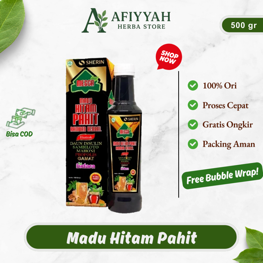 

Madu Hitam Pahit Sherin 500gr Original 100%