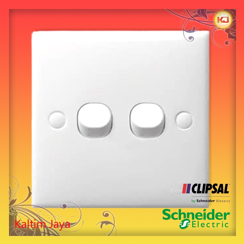 Saklar Ganda Clipsal Schneider 2-Gang Double Seri
