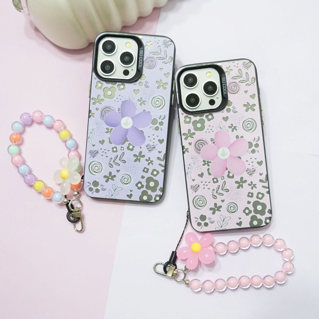 [IMC-06] Case HP Hologram Flower + Phone Strap For Oppo A5X A3X A60 A5i A5 PRO Reno 13F 12F 12 5G 11