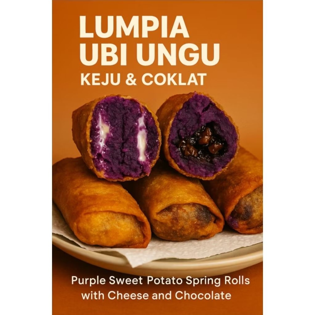 Lumpia Ubi Ungu Coklat dan Keju