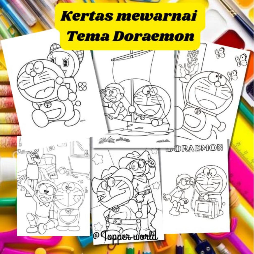 

20 LEMBAR KERTAS MEWARNAI ANAK TEMA DORAEMON (READY LANGSUNG KIRIM)
