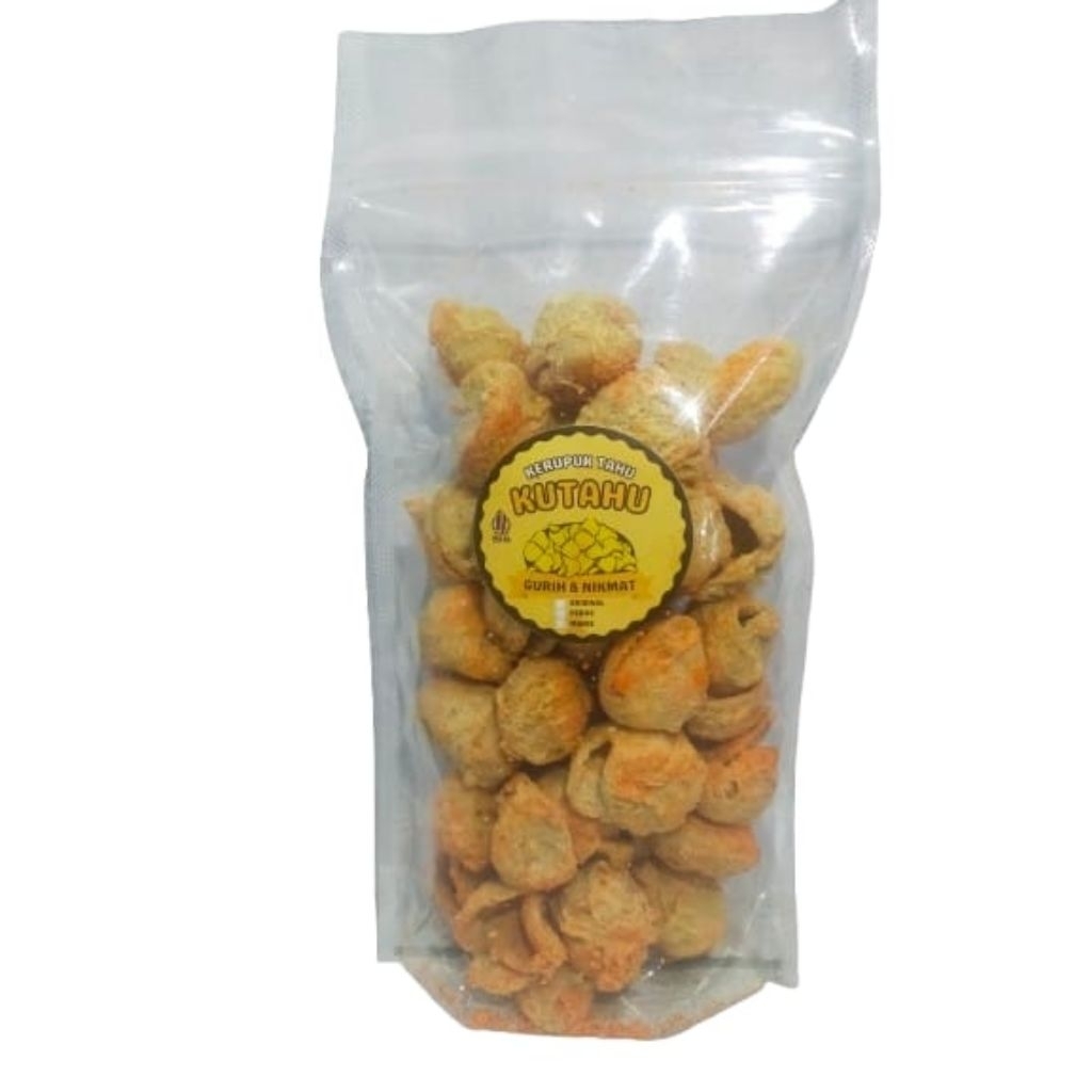 

kerupuk tahu mini pedas gurih barbeque kemasan 150gram