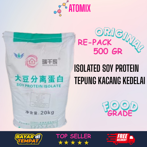 

ISOLATED SOY PROTEIN ISP TEPUNG KACANG KEDELAI FOOD GRADE 500 GR POWDER ADONAN MAKANAN PANGAN CAKE PASTRY GORENGAN BAHAN BAKU