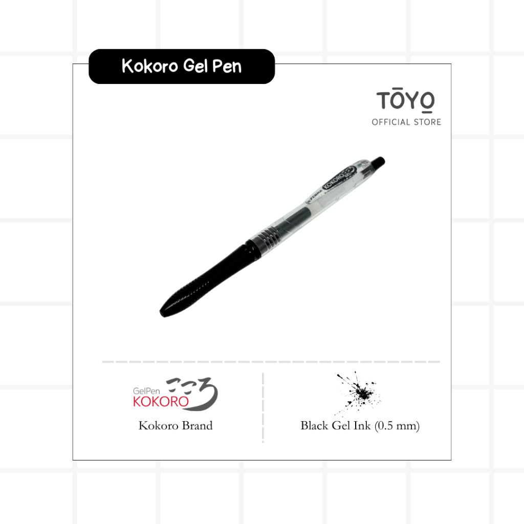 

BOLPEN KOKORO GEL 0,5mm Pulpen Pena Pen 1 Box (12 Pcs)