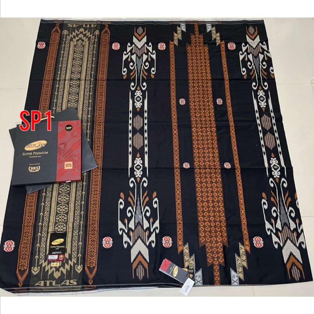 SARUNG ATLAS SUPRIME SUPER PREMIUM 975 980 GOLD SERI HITAM