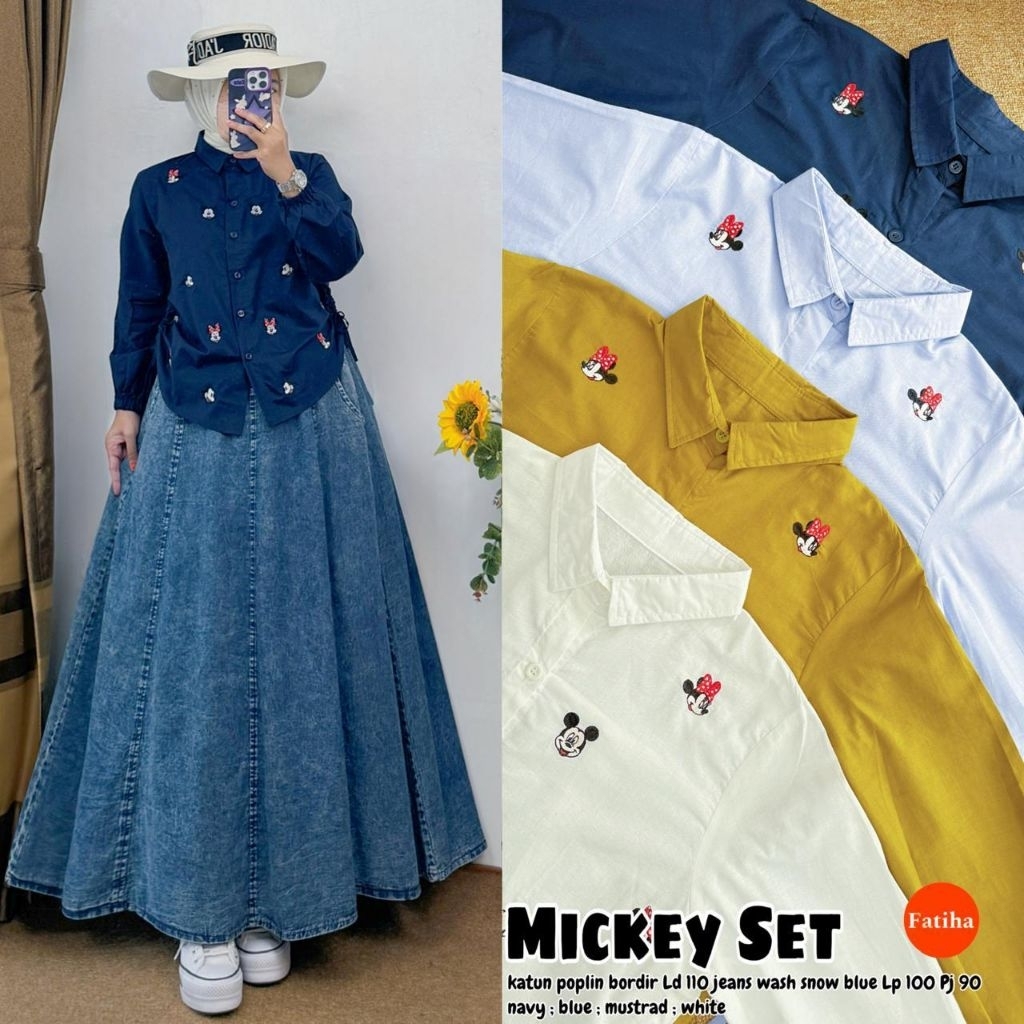 Mickey Set Katun Mix Rok Jeans (Fatiha)