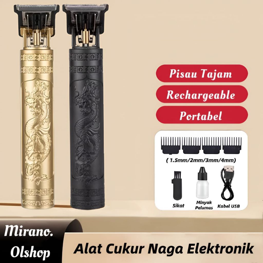 Mesin Alat Cukur Cas Elektrik Gunting Pencukur Bulu Rambut Kepala Kumis Jenggot Vintage T9 Motif Nag