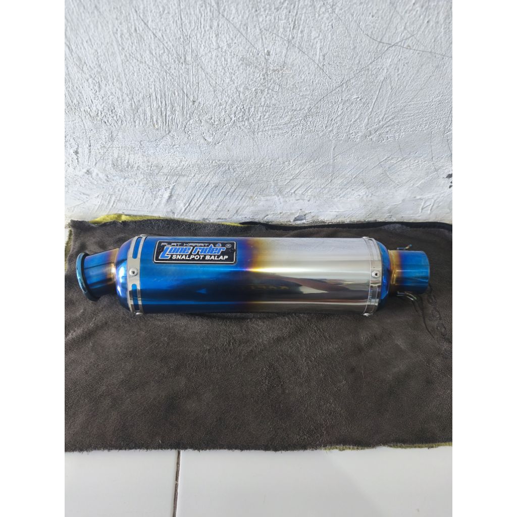 Silincer Knalpot Lone Rider Lonerider Trioval Monces Sand Blast Glow 28cm