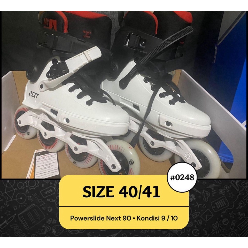 Powerslide Next Black White 90 (Second - Like New)