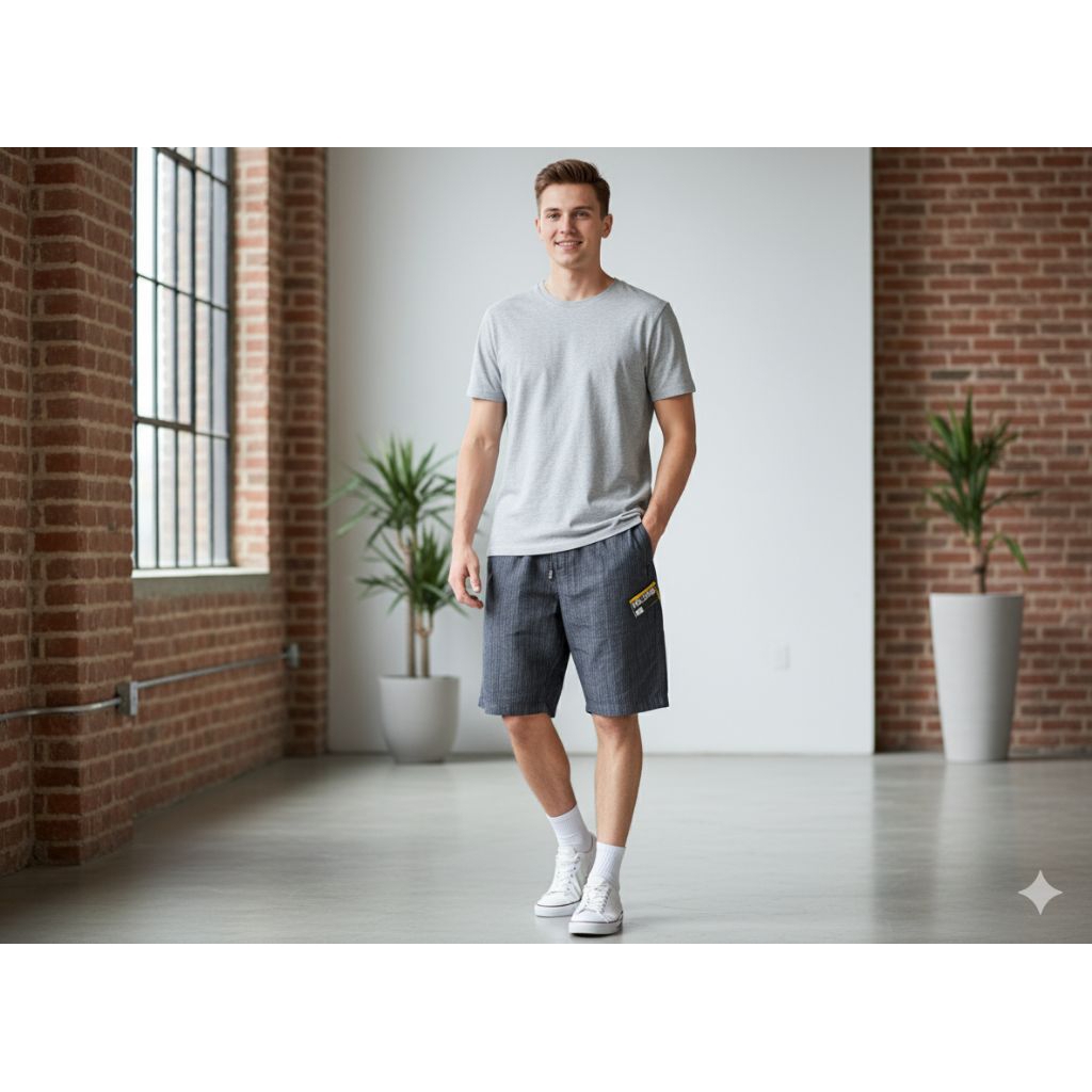 celana santai pria merek morton ukuran xxxl warna biru tua