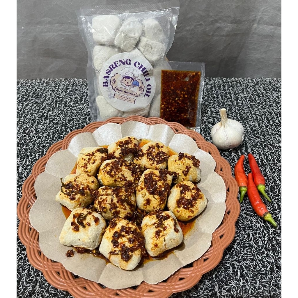 

Basreng mentah chili oil isi 12 kemasan Vakum