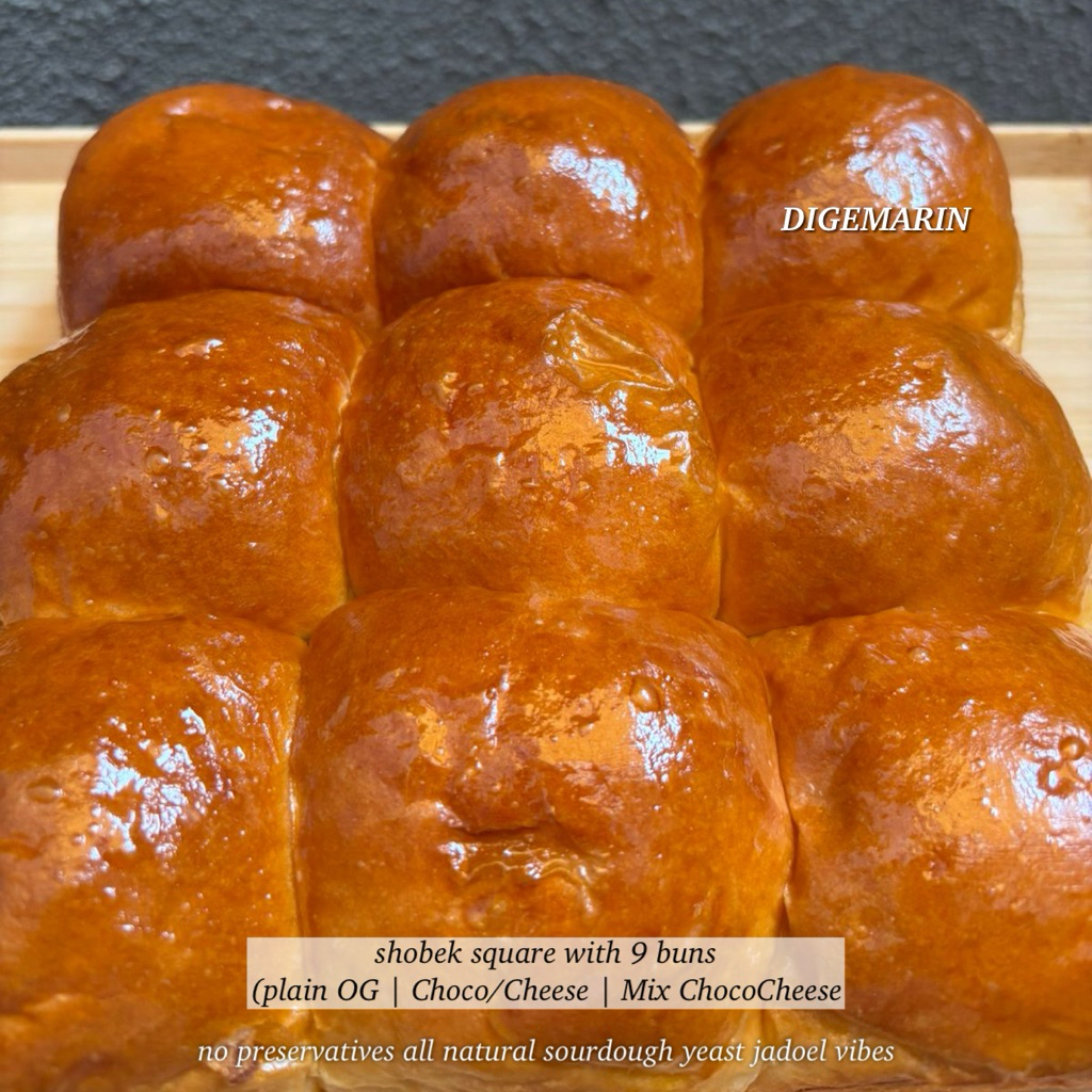

ROTI SHOBEK SOURDOUGH SQUARE BUNS ISI - Digemarin