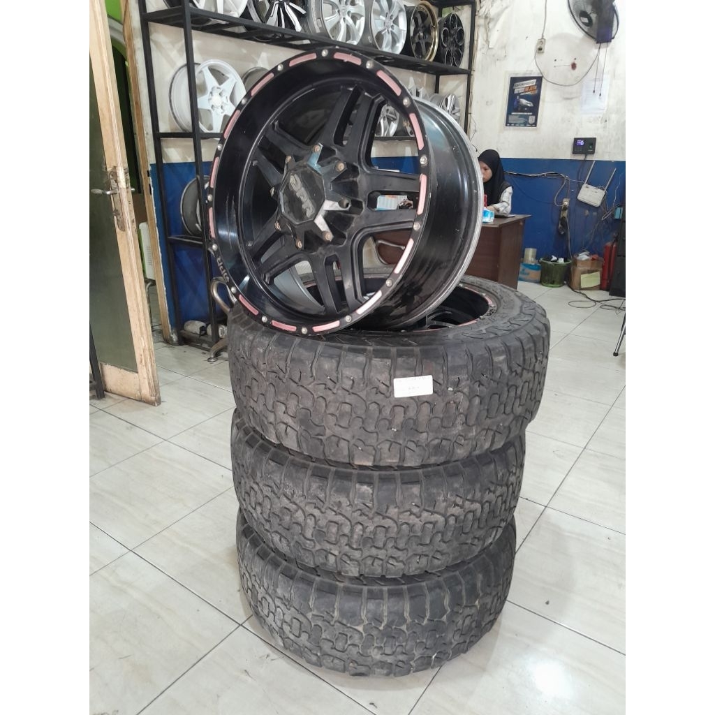 VELG DPR R20X9 6X139 ET20 BLACK PAS BUAT MOBIL L200 PAJERO FORTUNER TRAIL BLAZER TERANO