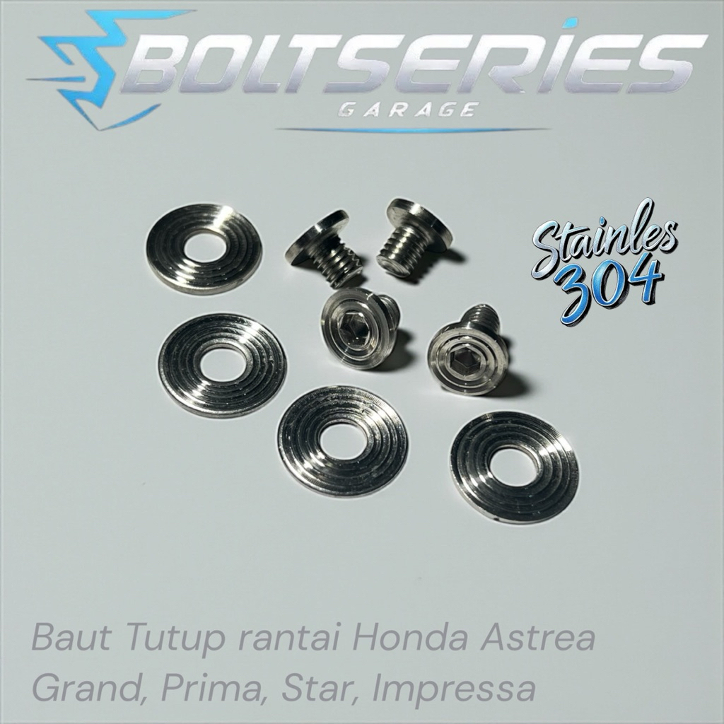 Baut Tutup Rantai Honda Astrea Grand Prima Star Impressa Legenda Stainless Motif