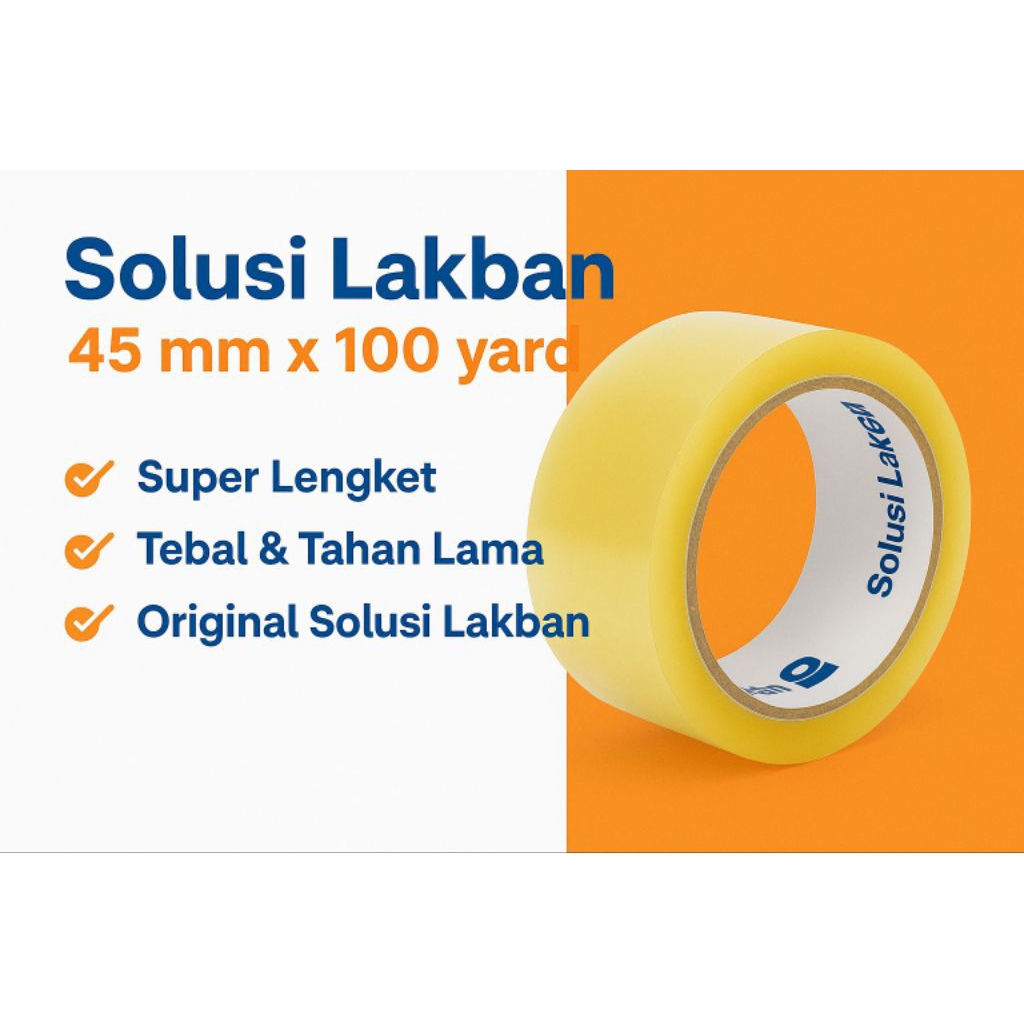 

Lakban Bening 45mm 90 Yard & 100 Yard (Satuan) Super Lengket & Tebal