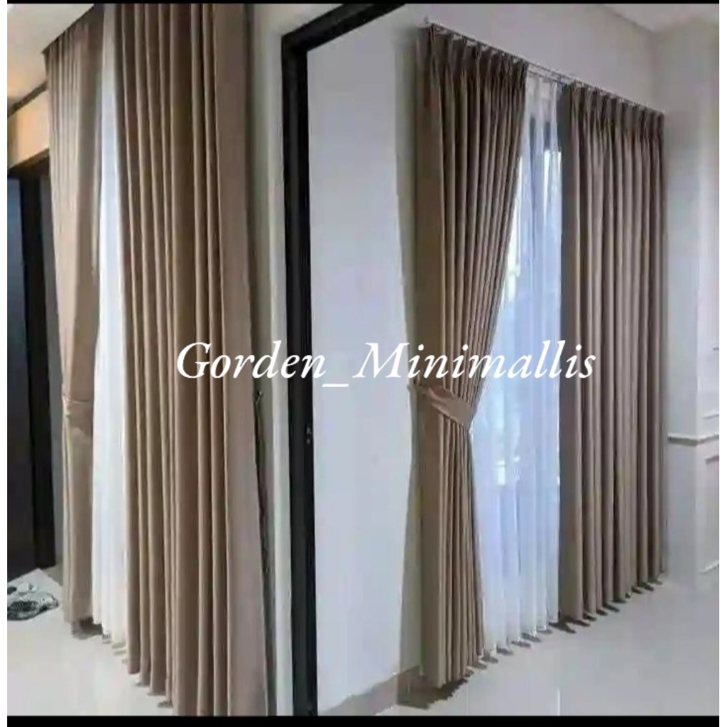 Tirai Gorden Blackout Plisket Polos Tebal Gorden Jendela Pintu Surabaya & Sekitarnya