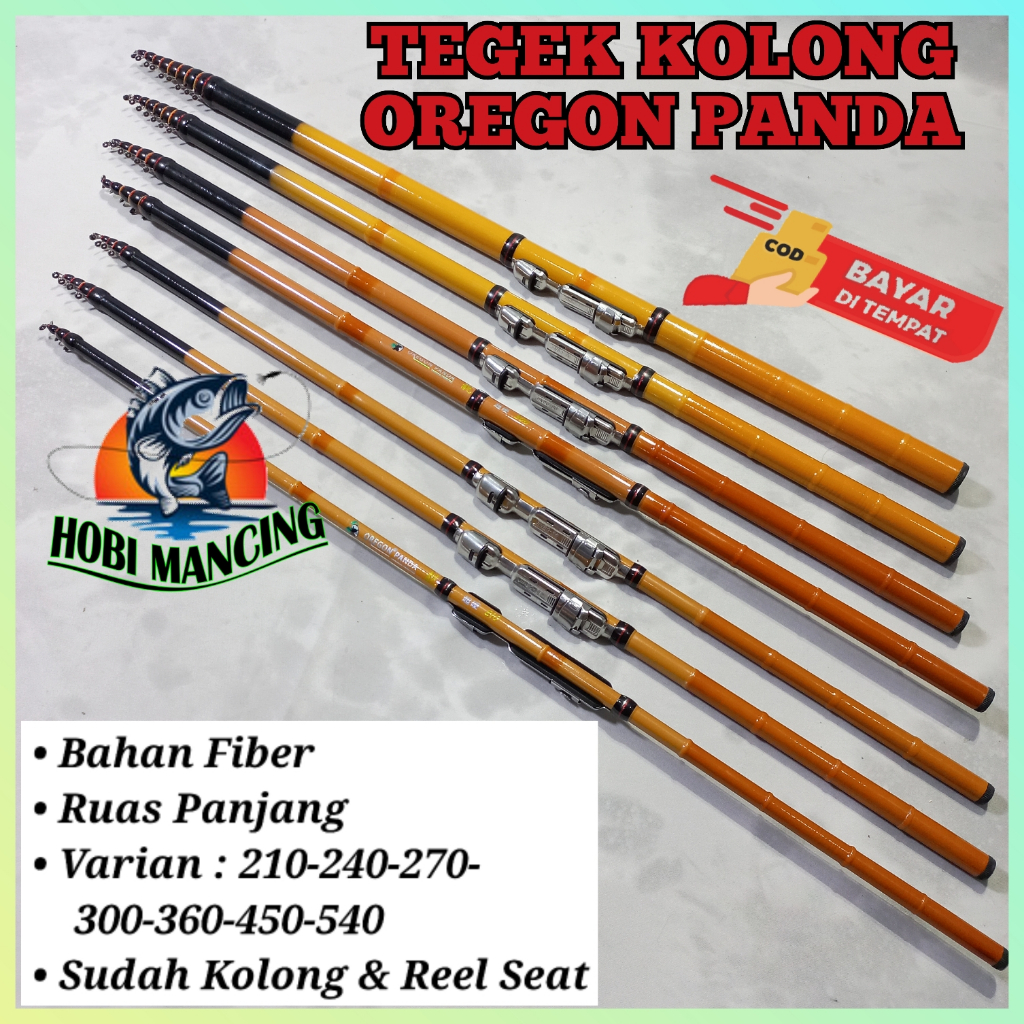 Joran Tegek Oregon Panda Fiber Set Kolong 210 240 270 300 360 450 540 - LENTUR KUAT