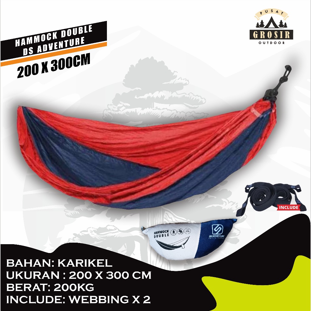 Hammock Double Ds Adventure Full Bartex - hammock jumbo - hamock jumbo - hammock jumbo tebal -