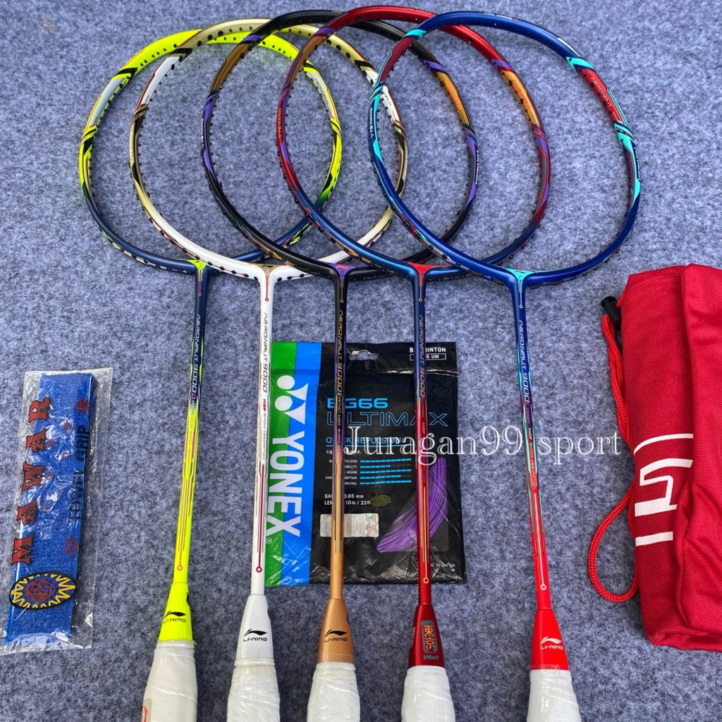 Raket badminton aerounaut 9000 drive -watanabe yuta-combat -hdf fullset dewasa berkualitas