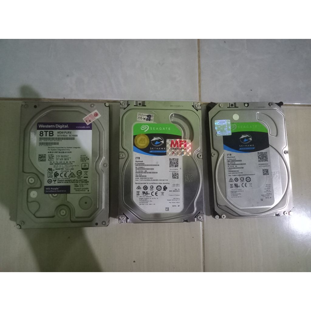 Harddisk CCTV/Video Seagate MFI/Non WD Purple Toshiba 8Tb 2Tb Murah Meriah kesehatan 100% second/pre