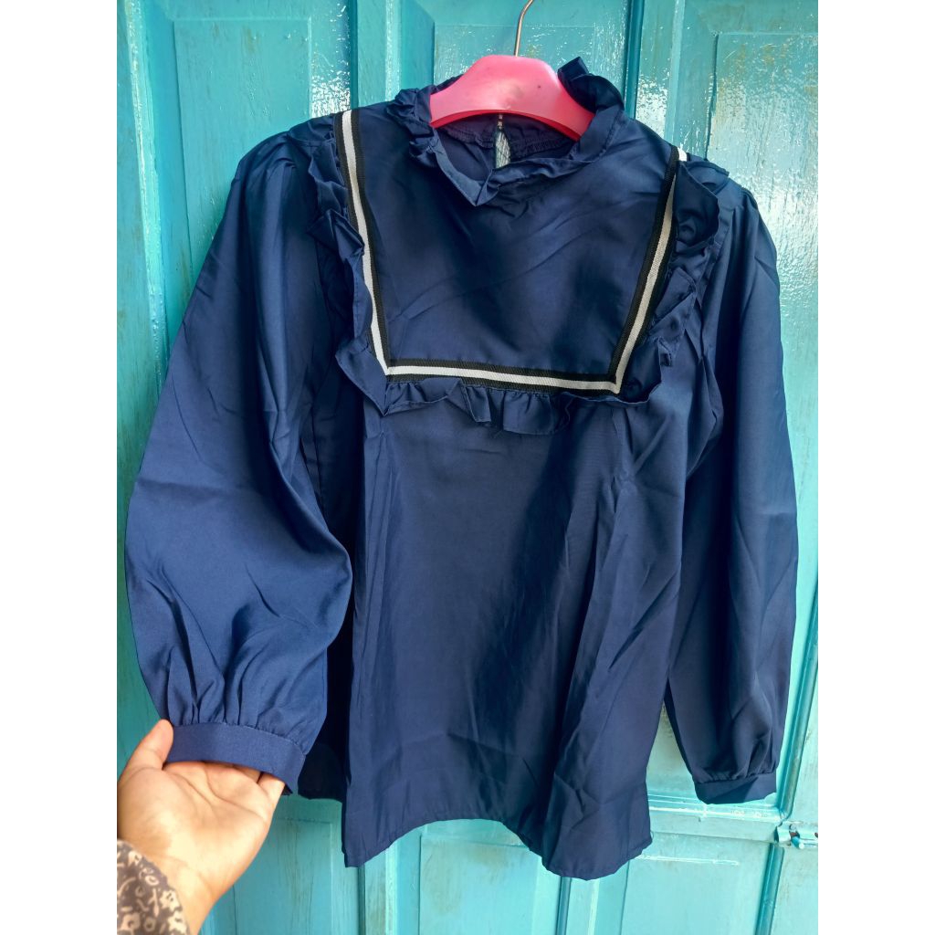 Boni top/kemeja/BLOUSE navy