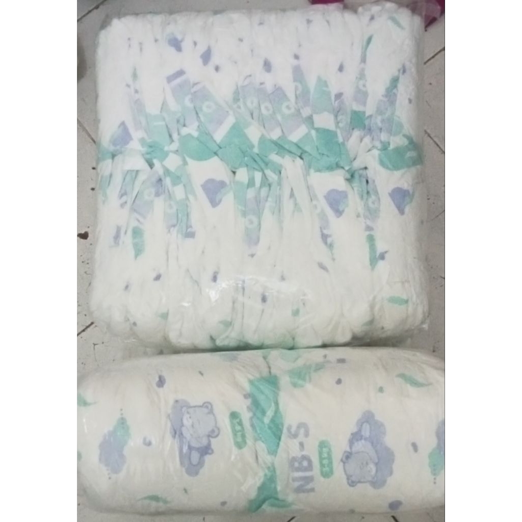 Pempers anak murah Nb - S tipe perekat untuk bayi baru lahir curah, non kemasan, repack 1ball isi 50
