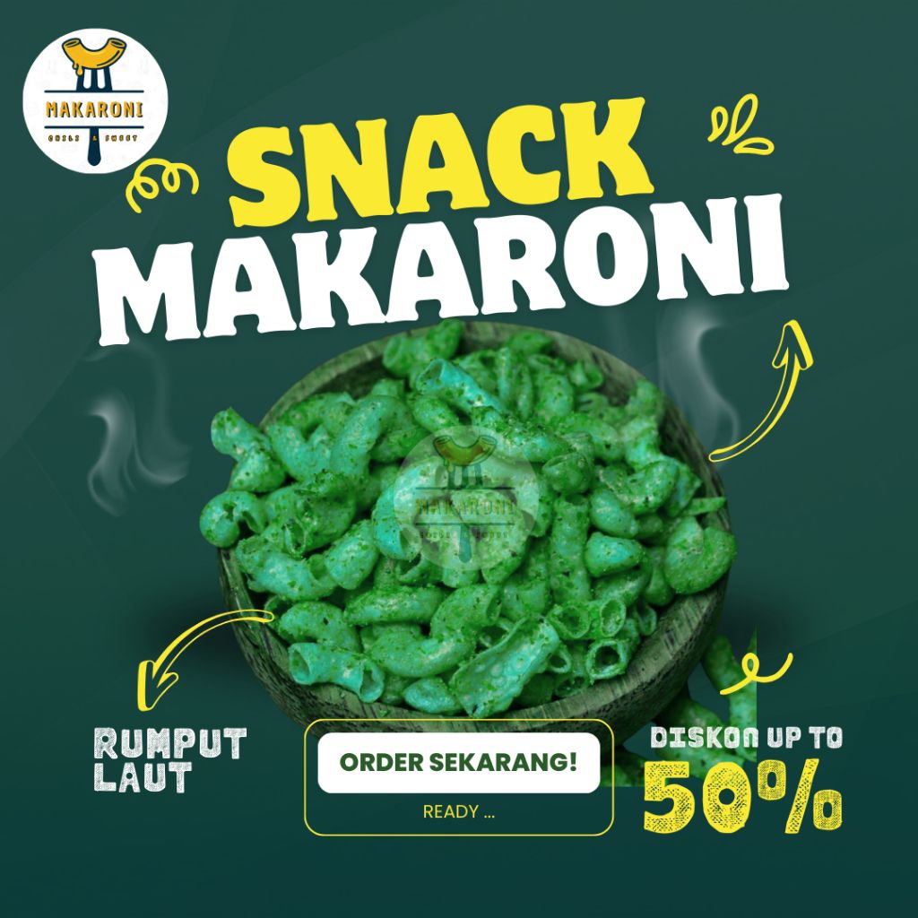 

Makaroni Seaweed – Snack Kriuk Rasa Rumput Laut Gurih