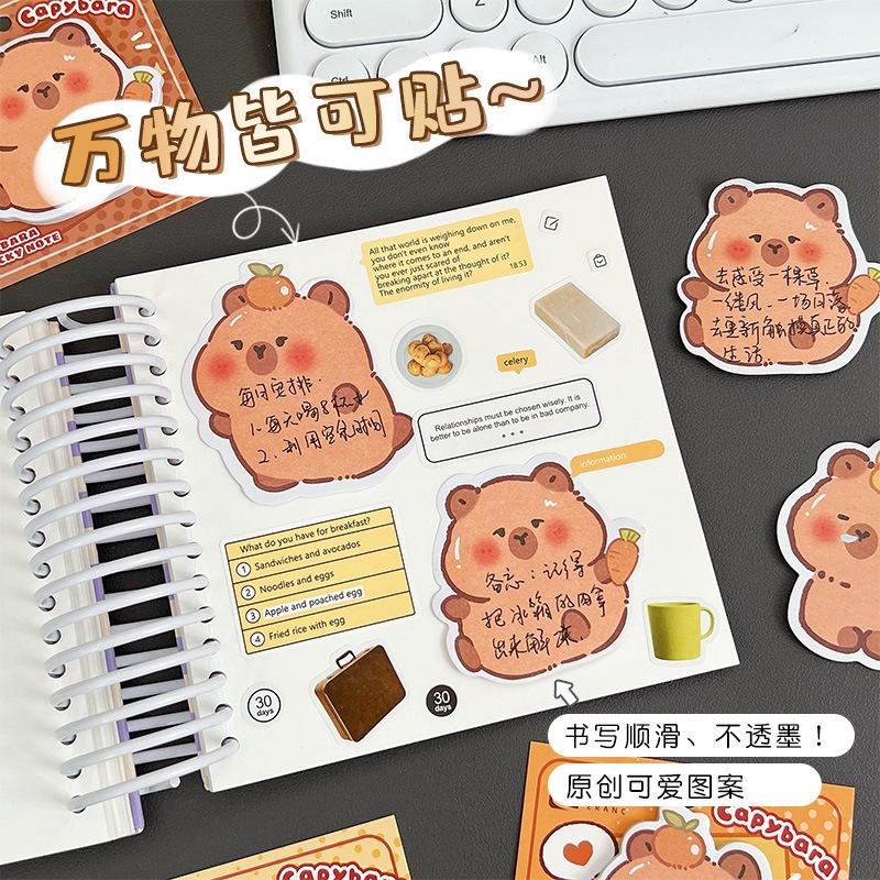 

Sticky Notes Lucu Motif Capybara | Memo Kertas 8.5 x 8.5 cm (30 Lembar)