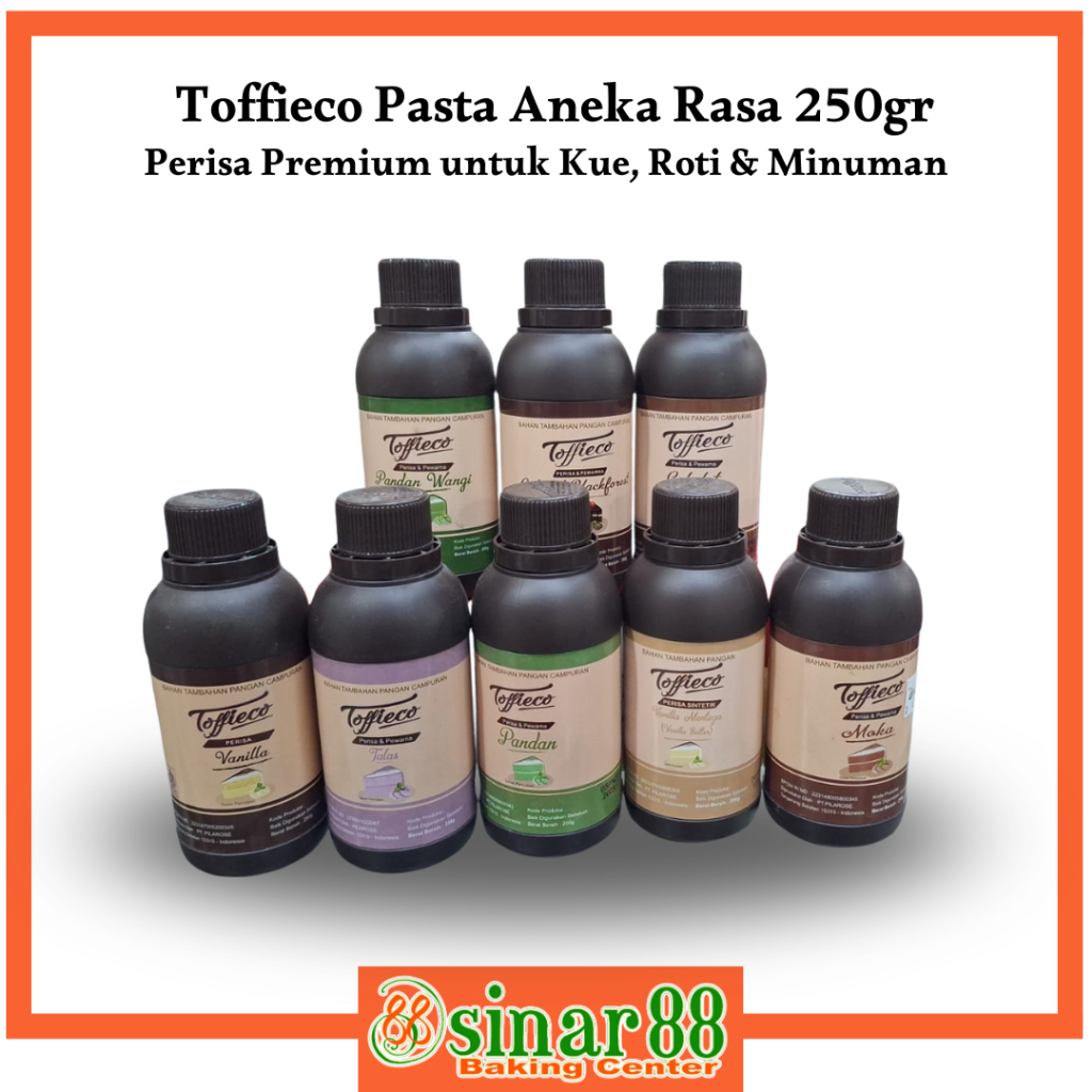 

Toffieco Pasta Aneka Rasa 250gr – Perisa Premium untuk Kue, Roti & Minuman
