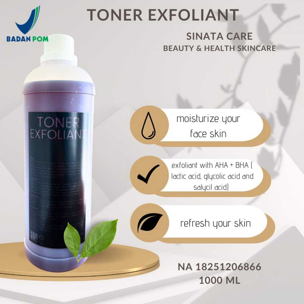 TONER EXFOLIANT LITERAN ISI 1 LITER  (TONER  KELUPAS LITERAN BPOM || TONER FLEKSOL ORIGINAL)