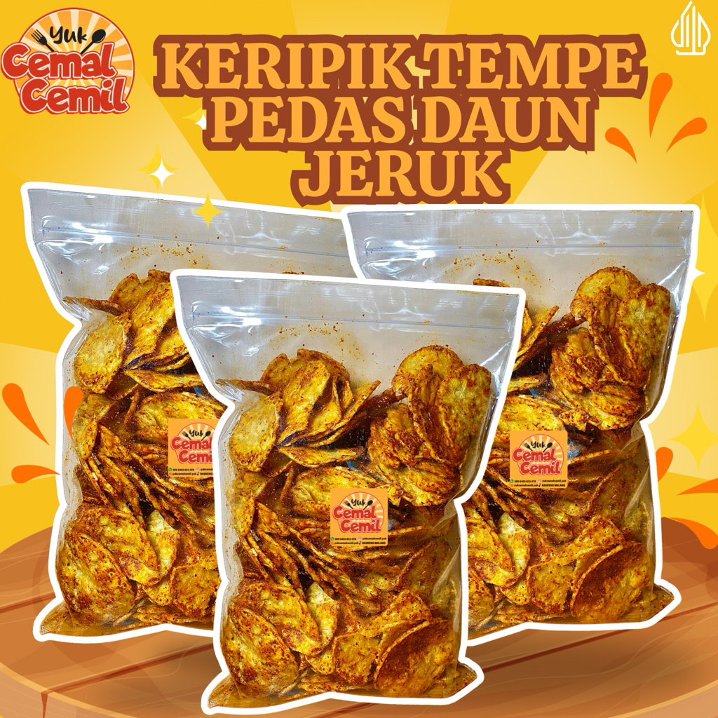 KERIPIK TEMPE|KERIPIK TEMPE PEDAS DAUN JERUK 250gr