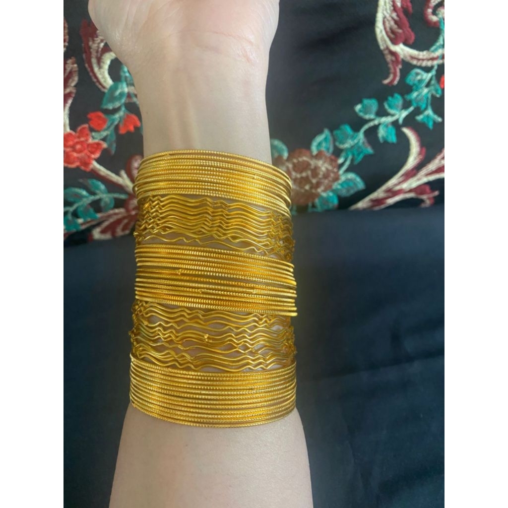 Gelang Keroncong India/ Perhiasan Lapis emas/ Gelang Kroncong emas