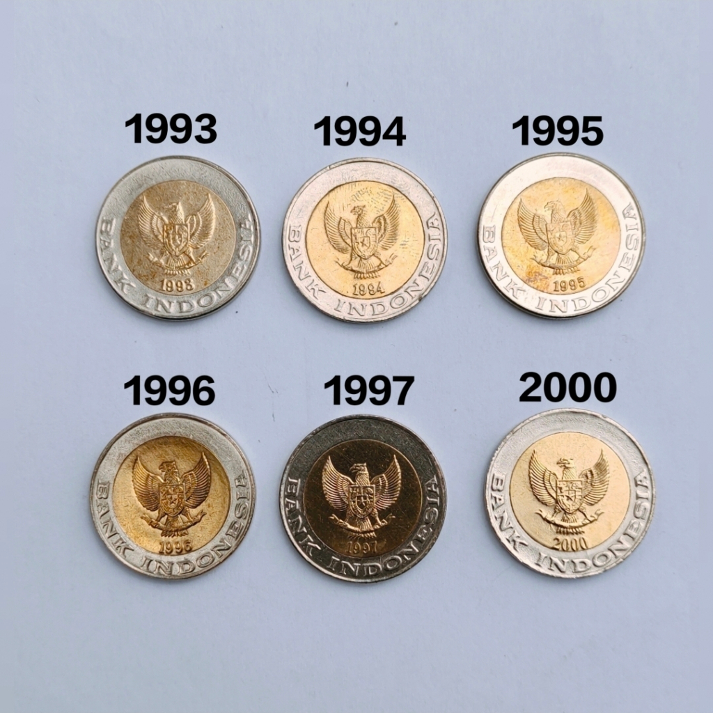 ( 6 PCS ) KOIN KUNO SERIBU KELAPA SAWIT TAHUN URUT BERSIH KINCLONG & ASLI