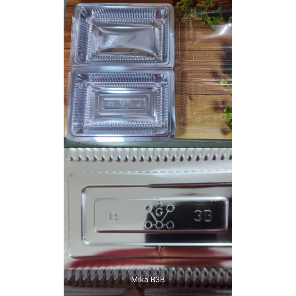 mika lauk / kue B3B uk.alas 9x15cm, cocok untuk kue macam2, lauk, atau nasi , uk.alas dan tutup hamp
