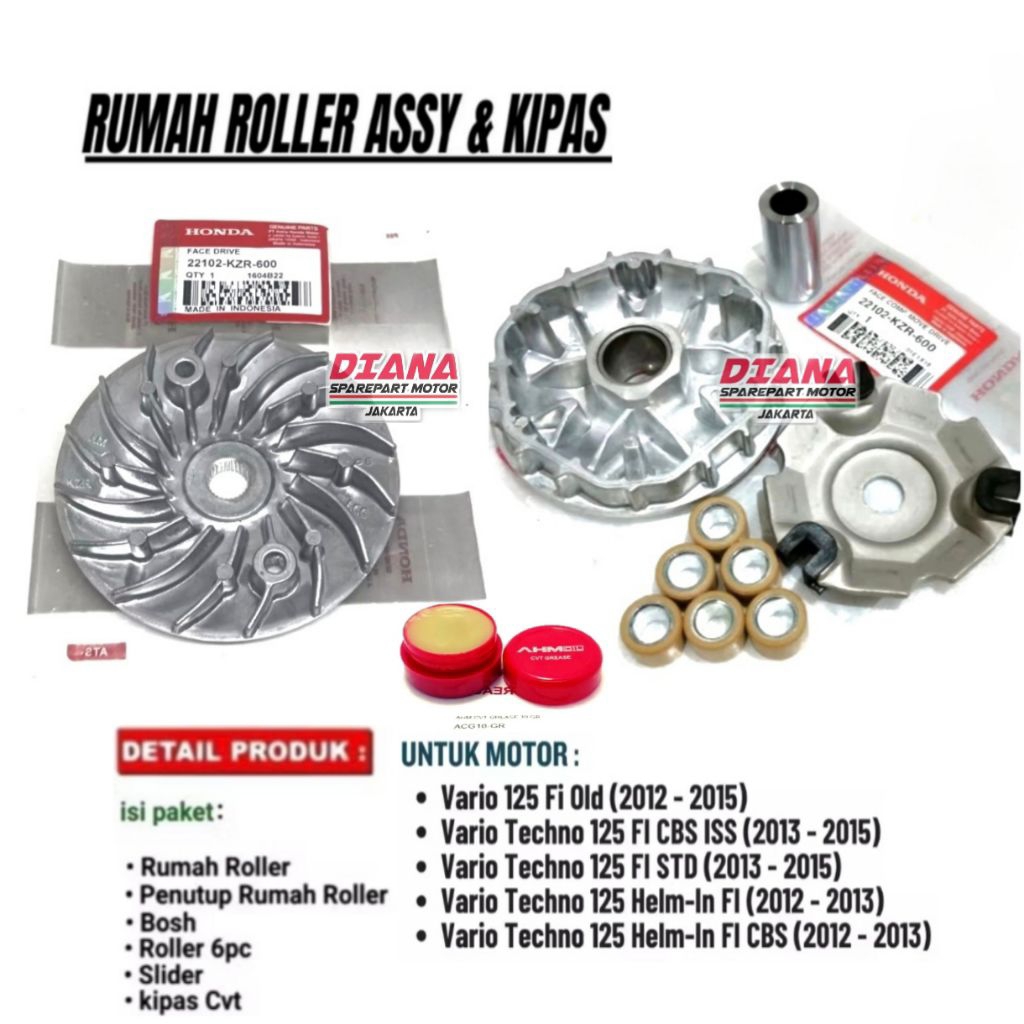 Rumah roller Set Kipas Rumah Roller Vario 125 old Vario techno 125 Vario 125 Techno Fi KZR