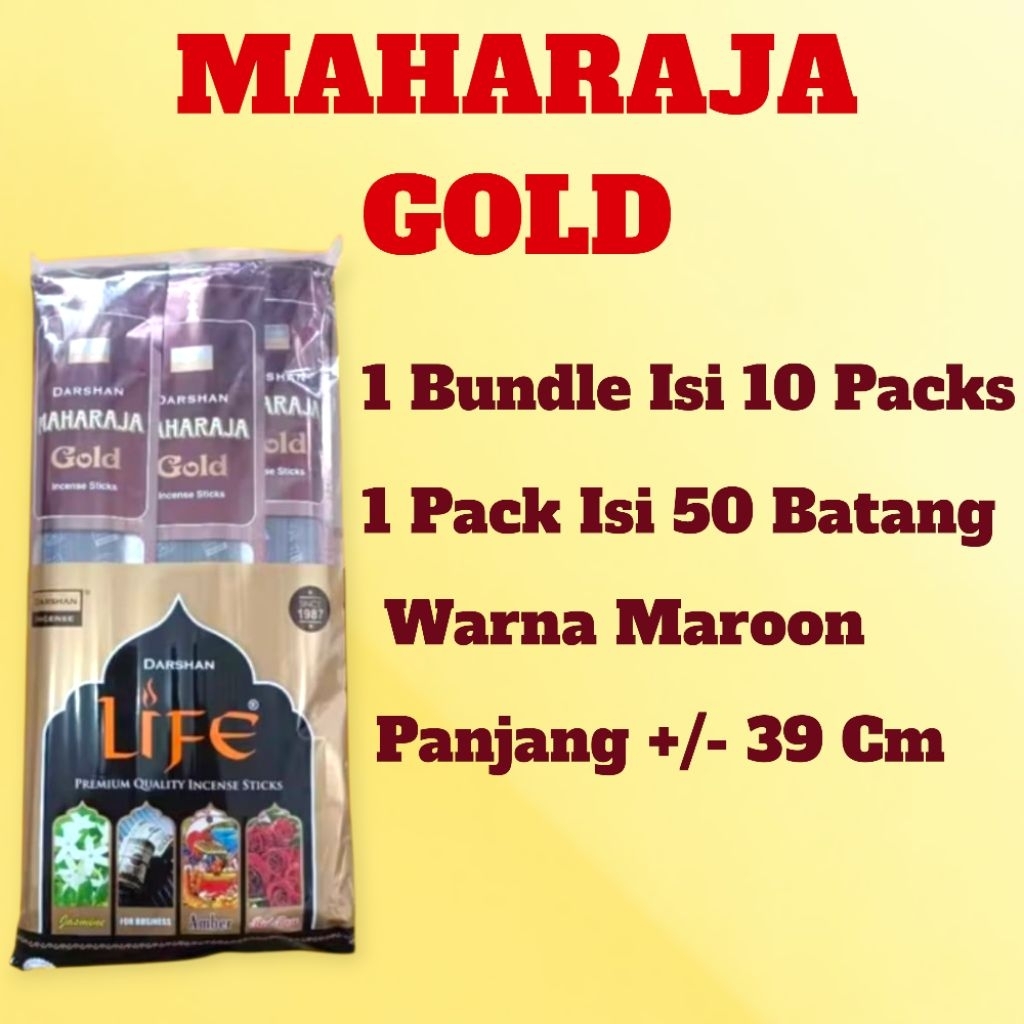 Dupa Hio India Red Bathi MAHARAJA GOLD Per BUNDLE