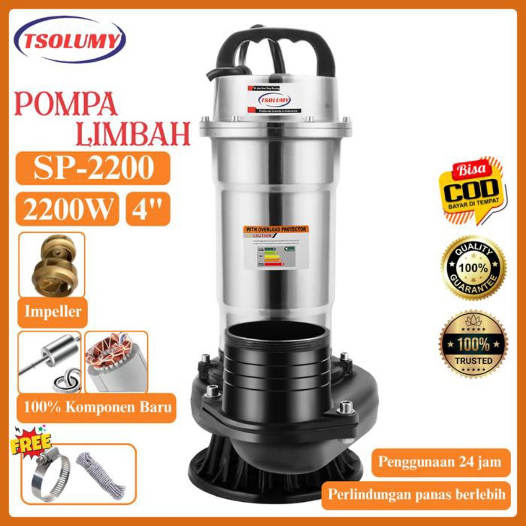 Pompa Celup Air Kotor SP 2200 Pompa Kolam Ikan Pompa Limbah Pompa Air Kotor Pompa Limbah