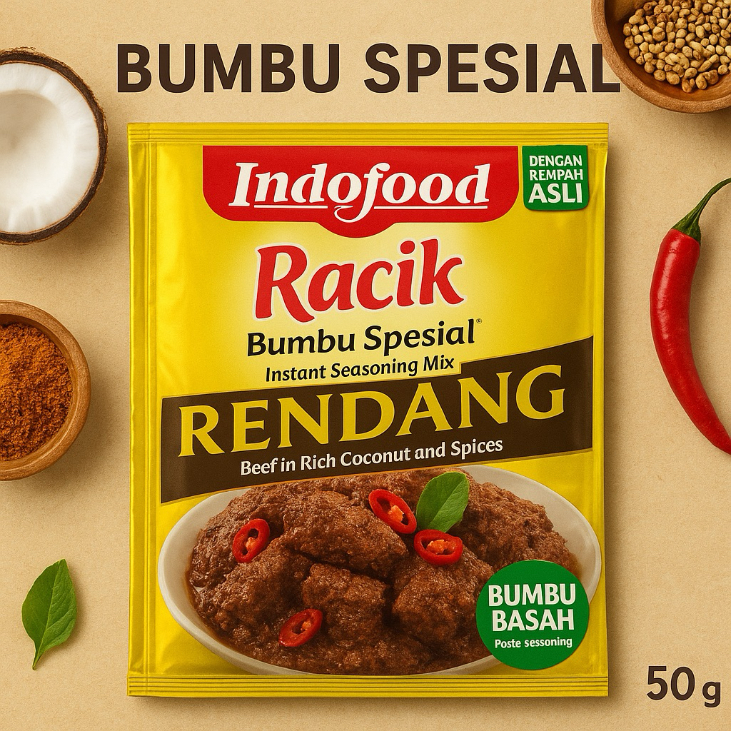 Bumbu rendang instan 50 g / bumbu racik rendang indofood / bumbu rendang praktis, bumbu rendang asli