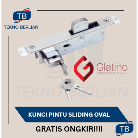 GLATINO Kunci Pintu Alumunium Kaca Sliding Geser Swing Model Oval