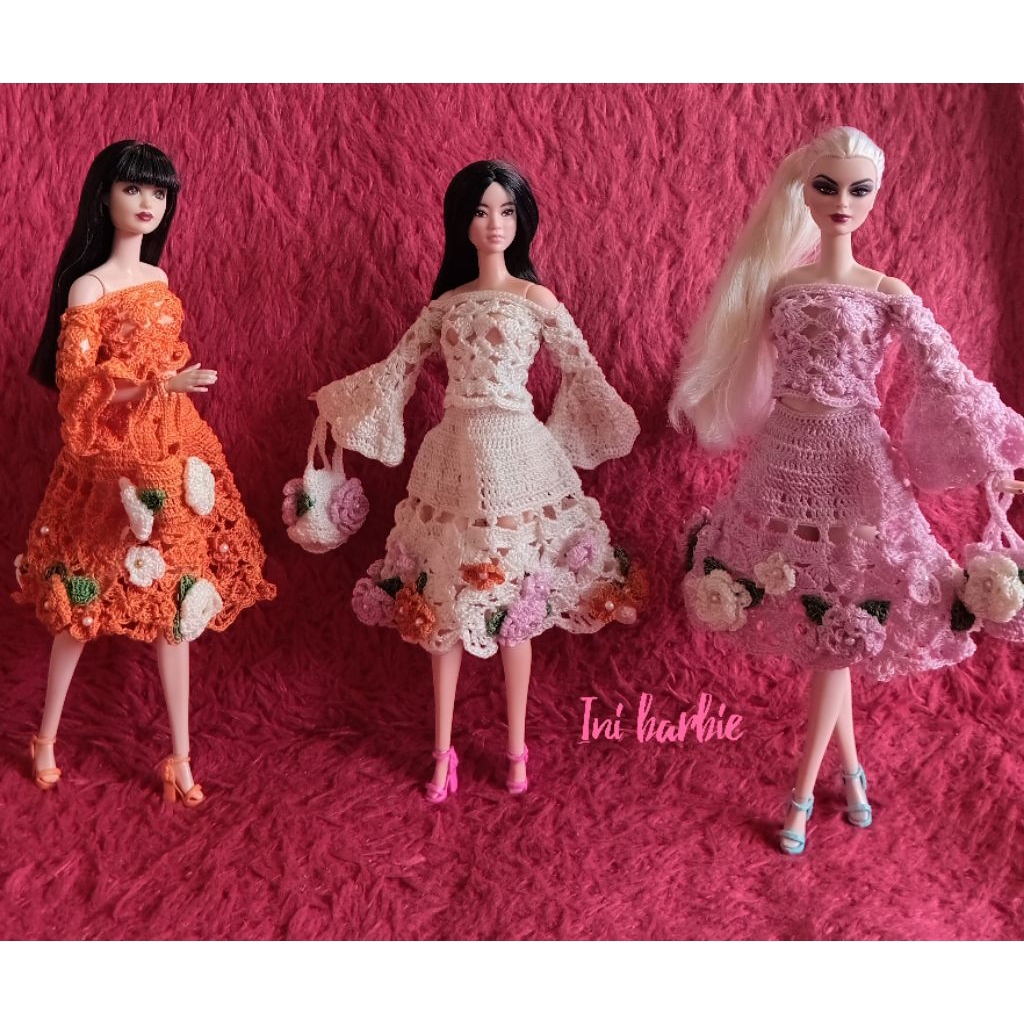 Set Baju Rajut Handmade Boneka Barbie