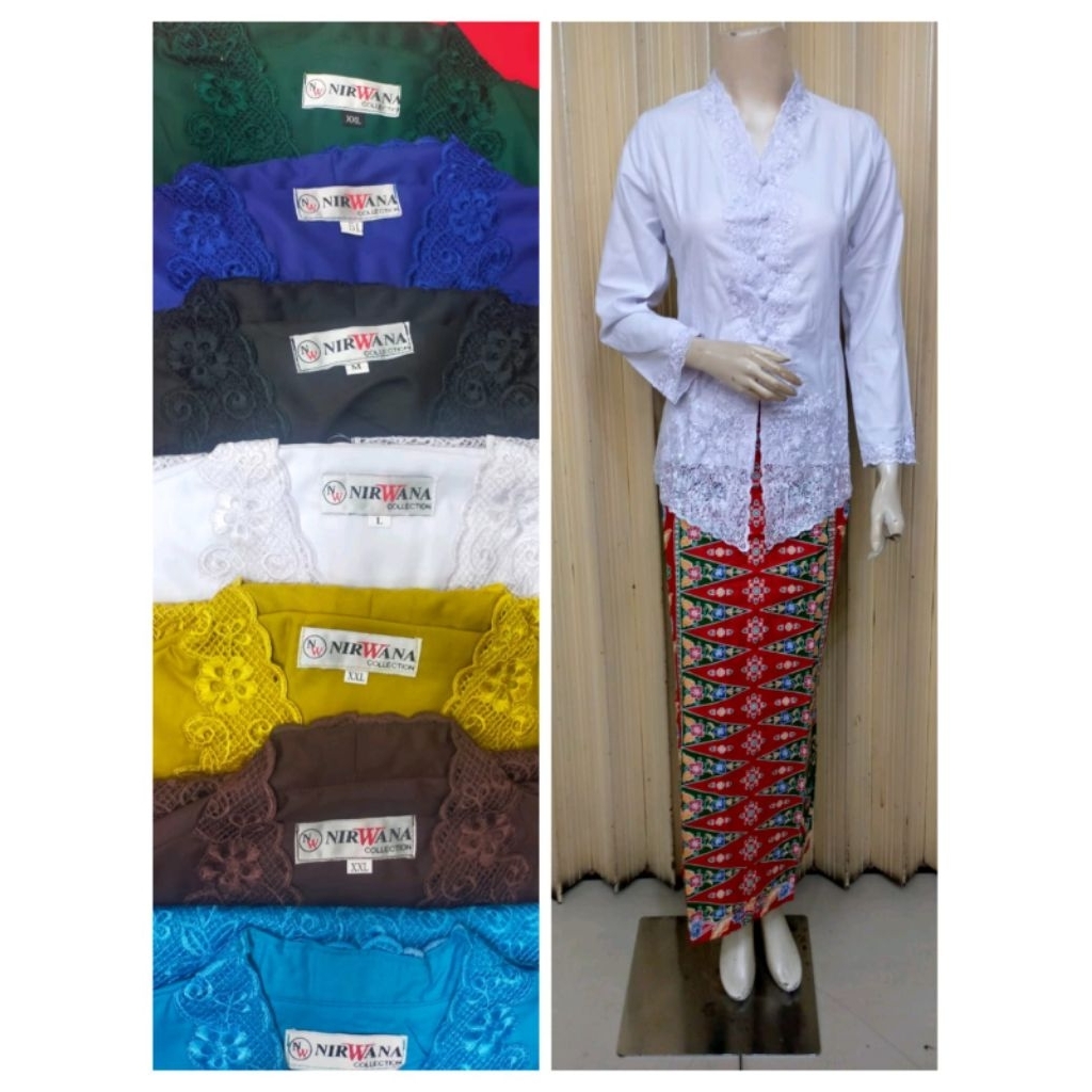 Atasan Kebaya Encim Bordir senada kualitas premium Kebaya lengan panjang Kebaya wisuda Kebaya pesta 
