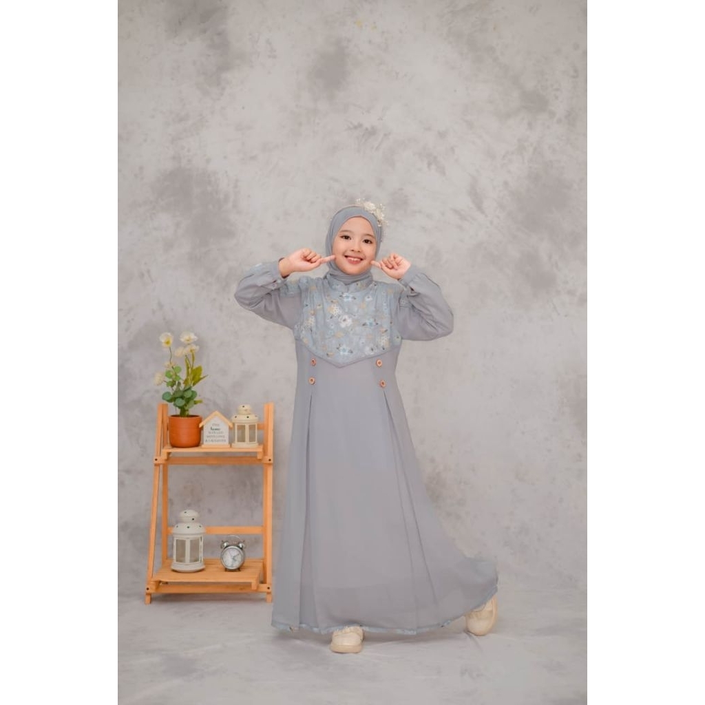 Gamis Anak Motif Bunga marwah series