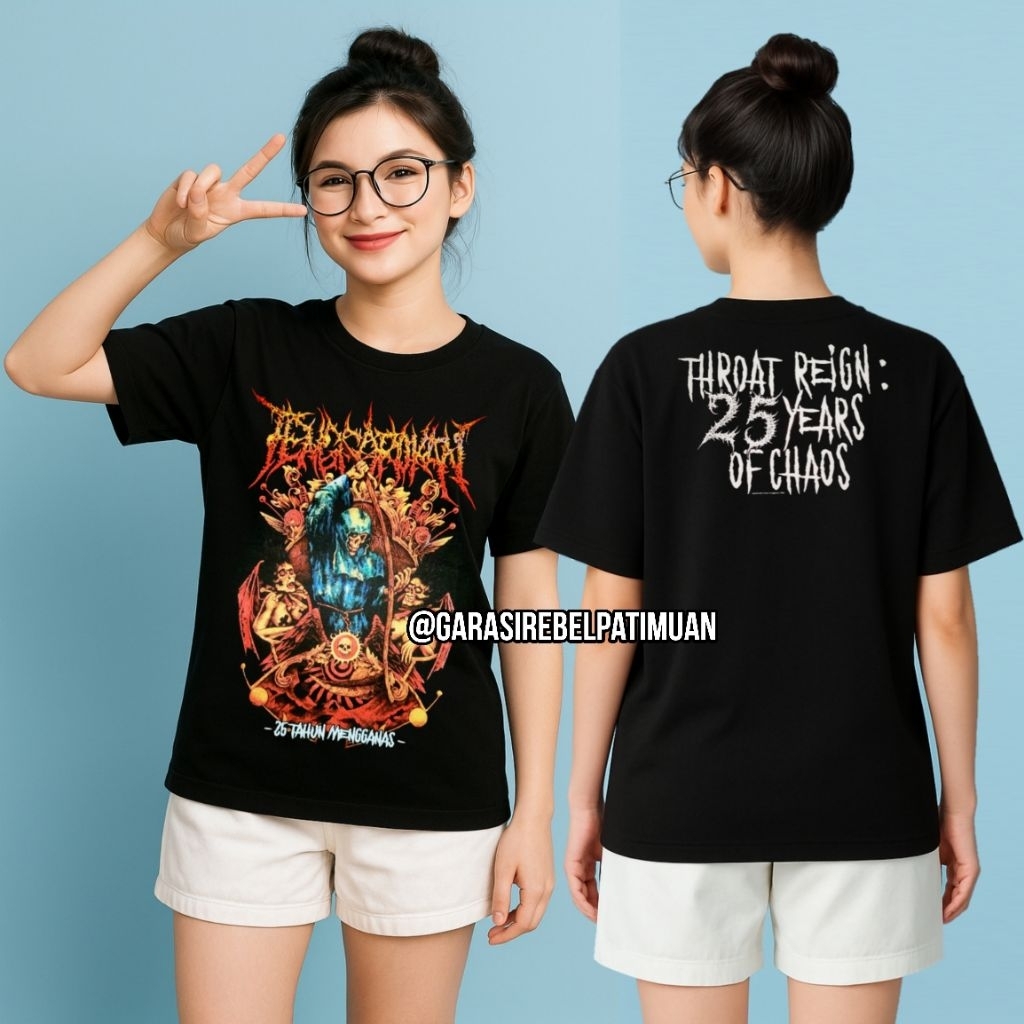 Tshirt Tenggorokan Death Metal X Garasi Rebel Distro Metalgear Music Kaos Death Metal Kasual Baju Di