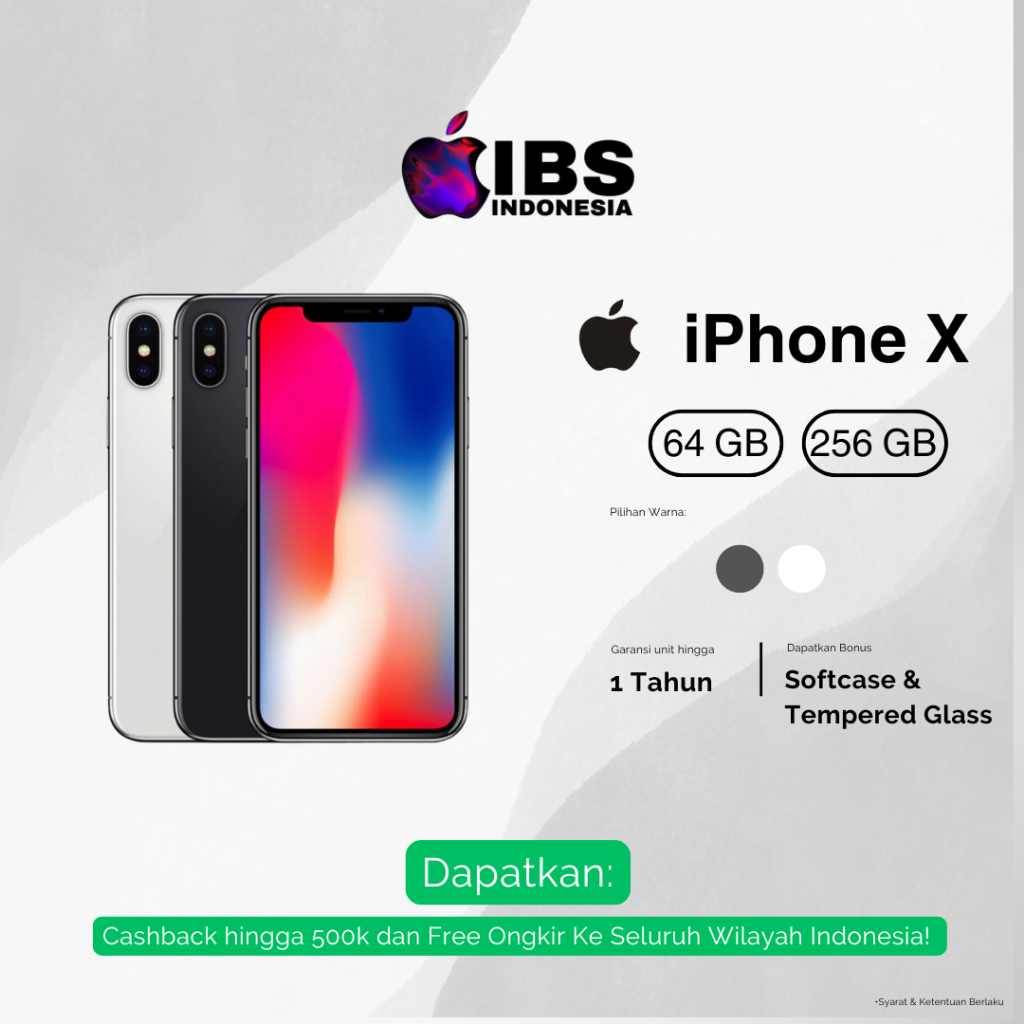APPLE IPHONE X 64GB 256GB SECONDHAND BERGARANSI 1 TAHUN