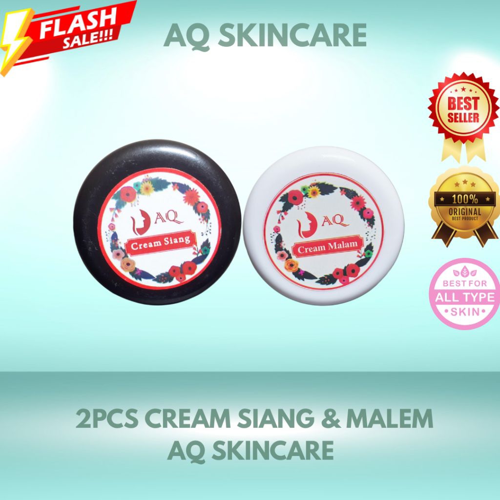 [ 2PCS ] CREAM SIANG & MALAM AQ Skincare Original