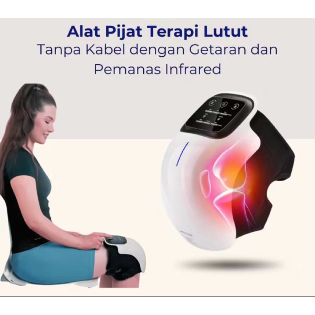 Alat Pijat Terapi Lutut Elektrik Knee Massager Wireless Heat Portabel Tanpa Kabel Dengan Getaran Dan