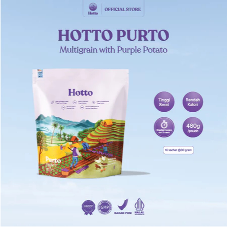 

Hotto Purto Multigrain with Purple Potato 3 Sachet Meal Replacement | Hotto Pouch